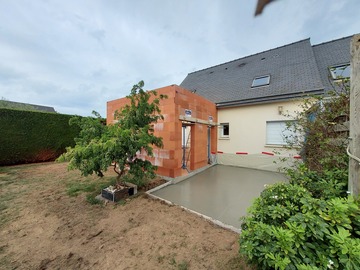 Création d'une extension d'habitation et d'une térasse à Planguenoual proche de Lamballe.